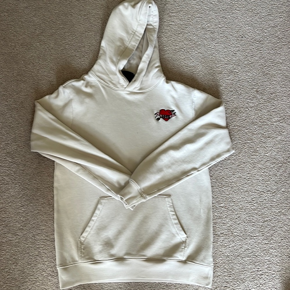 HNM Cream White Love Hoodie